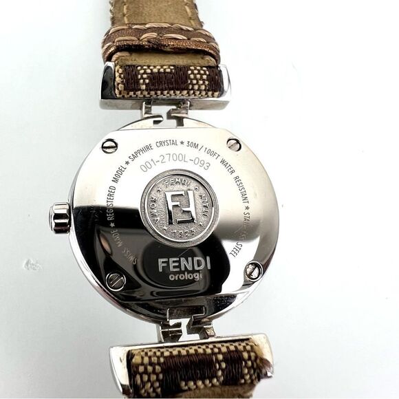 Vintage FENDI Orologi 2700L Brown Silver Circle Quartz  Ladies Watch - Picture 8 of 12